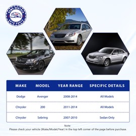 HAWK BROTHER Inner Outer Tie Rod End Link, Replacement for Front Steering Inner Outer Tie Rod Kit Compatible with 2008-2014 Dodge Avenger, 2007-2010 Chrysler Sebring, 2011-2014 Chrysler 200