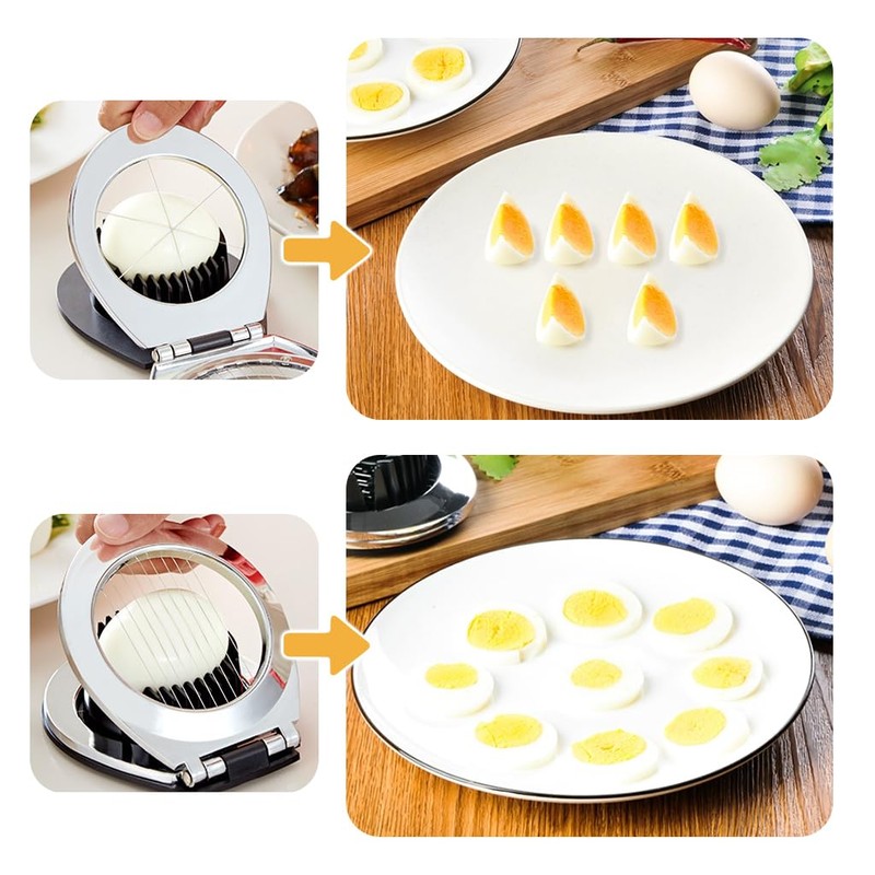 Kellegour Stainless Steel Egg Slicer, Egg Cutting Tool, Stainless Steel
