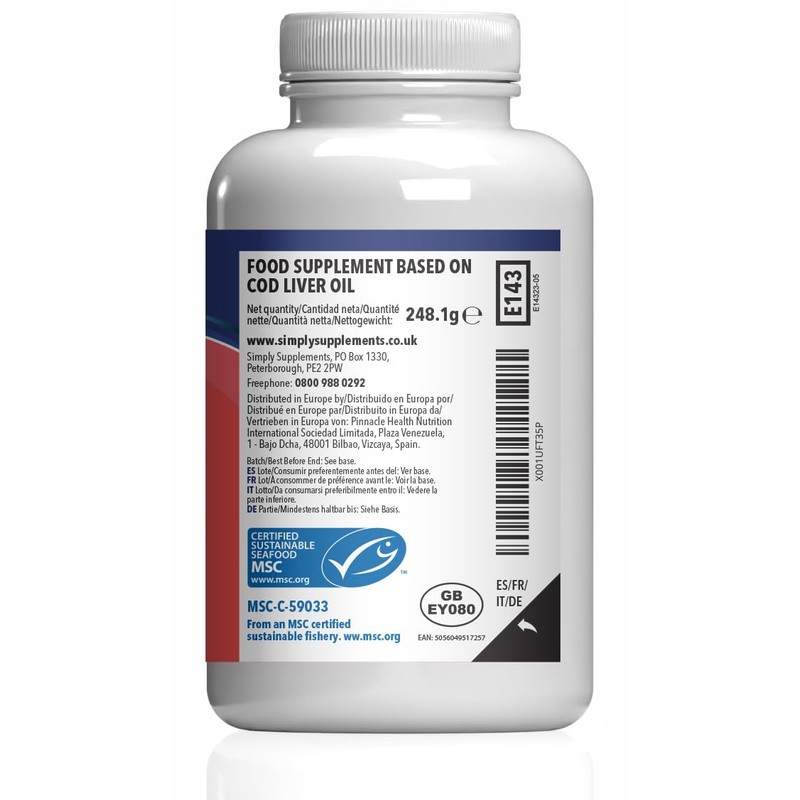 Pure Cod Liver Oil 1000mg | Supports Heart, Brain, Vision