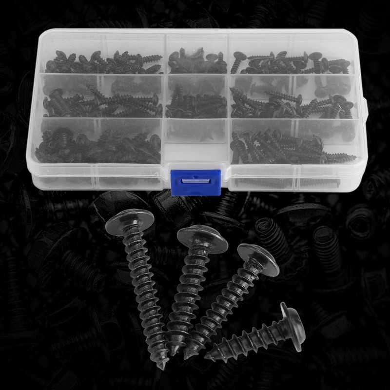 200Pcs Self-Tapping Screw Assortment Stainless Steel Truss Self-Drilling Screw Kit