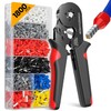 Ferrule Crimping Tool Kit,Wire Ferrule Kit Crimper Connectors，4 corners Self-adjustable