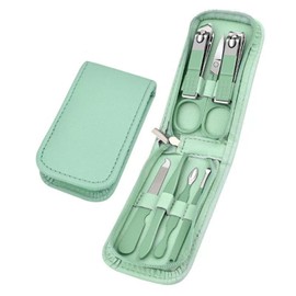 RIBHNXHI Professional Nail Set 7-Piece Stainless Steel Manicure and Pedicure Kit with Travel Case, Includes Clippers, Scissors, Tweezers, Ideal for Home Use