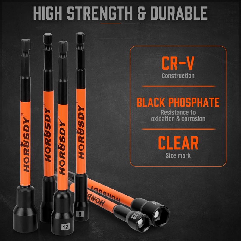 HORUSDY 18Pcs Nut Driver Set SAE and Metric, Impact Magnetic