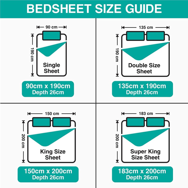 LivinEase Double Fitted Sheet -10inch(26cm) Deep Cotton Blend Double Bed