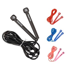 Keeperking Yetişkinler ve çocuklar, kadınlar ve erkekler için atlama ipi, fitness, crossfit, spor, boks ve boş zaman için, ayarlanabilir boyut, ayar kıskaçlı – Speed Rope, Jump Rope, atlama ipi (siyah)