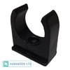 25mm Black PVC U Clip Conduit Push-in Saddle - Pack