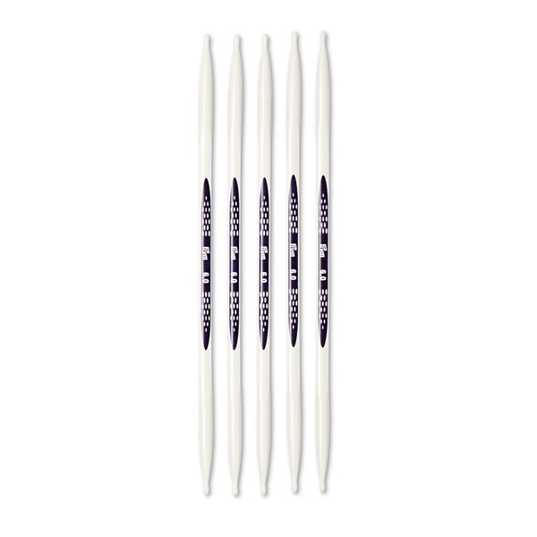 Prym Double-Point Ergonomic KnittingPins/Needles (Set of 5) 6mm x 20cm Length, High-Performance Synthetic Material, Multi-Colour, 22 x 4 x 1 cm