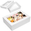 Moretoes 20pcs 14x10x4in Sheet Cake Boxes, White Quarter Bakery Boxes
