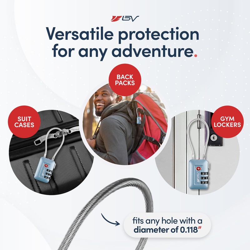 TSA Accepted Luggage Travel Lock, Advanced TSA008 core, Set-Your-Own Combination