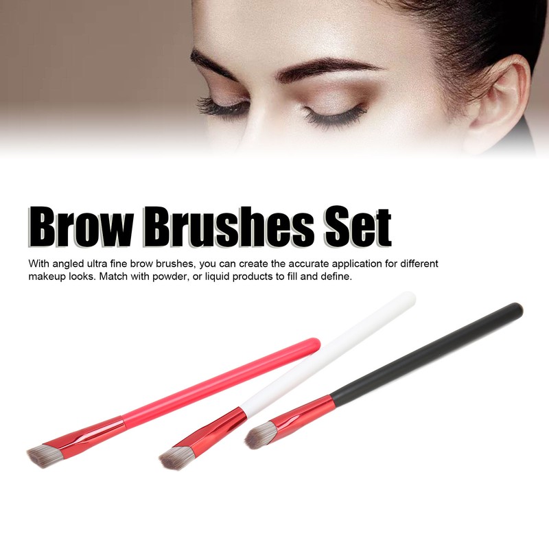 3PCS Brow Concealer Contour Brush Gray Hair Red White Black