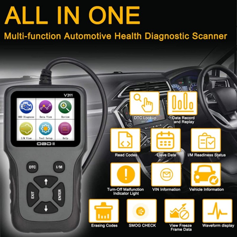 I08CS Car Diagnostic Tool - OBD2 Scanner with 2.8 Inch