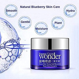 Crema Facial Hidratante Wonder Esencia BlueBerries CremaGel Contorno Ojos Esencia de Arándano Antiarrugas Cuidado de la Piel Diurno Rejuvenecedor Tarr