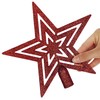 com-four® Christmas tree topper, glitter star, for every tree top,