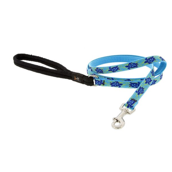 LupinePet Originals 1/2" Turtle Reef 4-Foot Padded Handle Leash for Small Pets