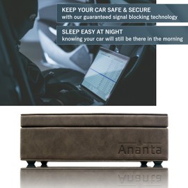 Ananta Faraday Box for Car Keys Plus Faraday Pouch & 2 RFID/NFC Contacless Blocking Cards, Best for Keyless Car Signal Blocker Security (Brown)