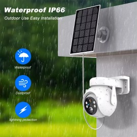 KEPEAK Solar Battery Powered Wireless WiFi Outdoor Pan/Tilt Home Security Camera System