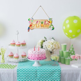 RattanView Hawaiian Aloha Wooden Sign Wall Hanging Plaque Aloha Wooden Door Hanging Wood Aloha Summer Tropical Wood Sign Aloha Party Supplies for Hawaiian Party Decor