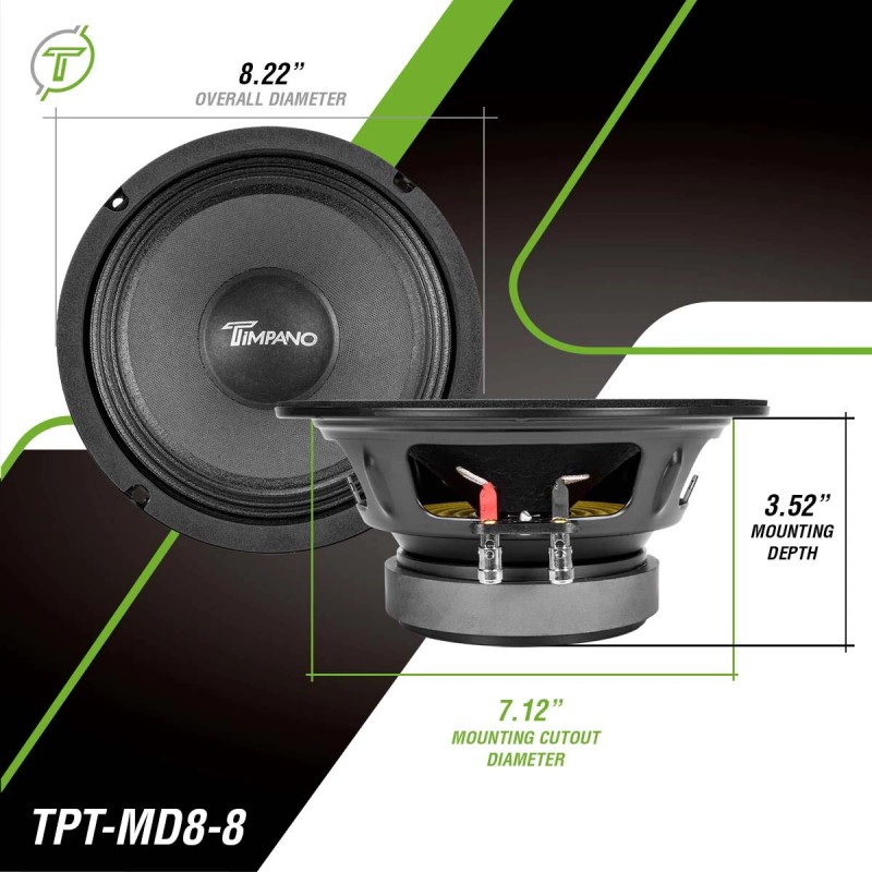 Timpano TPT-MD8-8 PRO 8” Midrange 700 Watts PRO Audio Loudspeaker