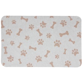YCT Dog Pet Food Mat - Dog Mat for Food and Water - Dog Water Bowl Mat for Messy Drinker - Absorbent Non-Slip Pet Mat - Pet Supplies Mat, 16.9"x24" Beige