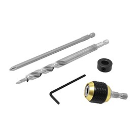 RORK Juego de 5 Brocas para Taladro, Incluye Broca 3/8" y 6-5/16", Punta Phillips #2 x 6", Broquero Rápido 1/4" Hexagonal, Llave Allen, Tope de Profundidad