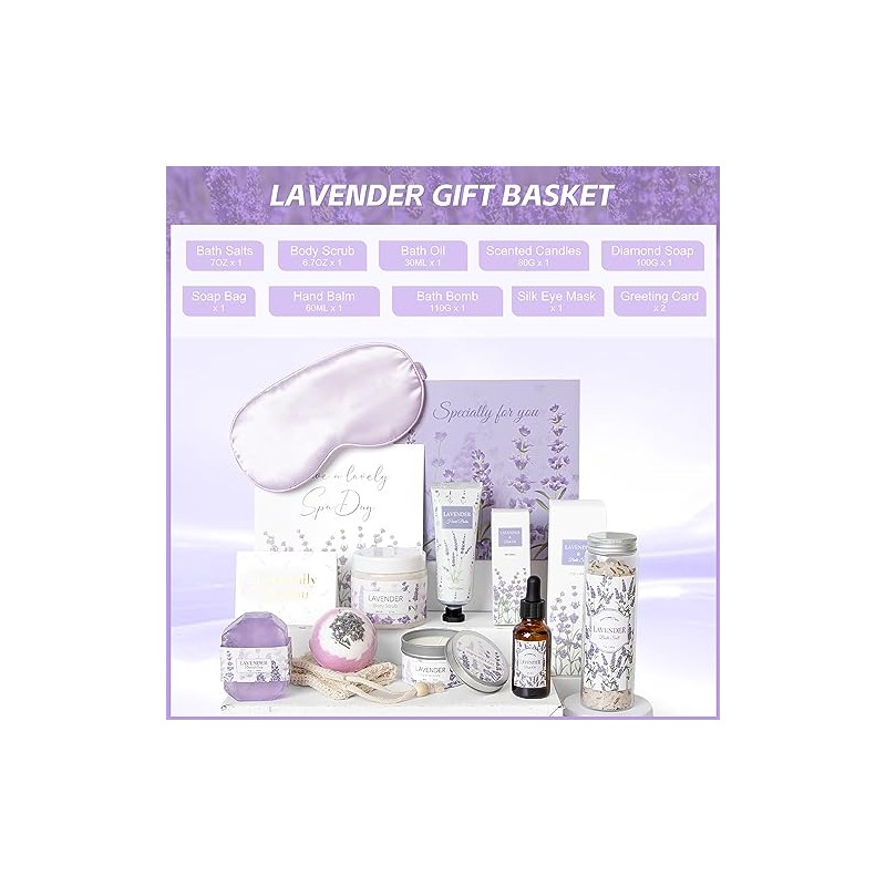 Frerdui Set De Regalo De Spa De Lavanda Set De