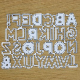28 Piece Alphabet Metal Cutting Dies Set, Alphabet, Letters, Card Making, Scrapbooking, Paper Crafts, 1.7 cm Font Size, H5