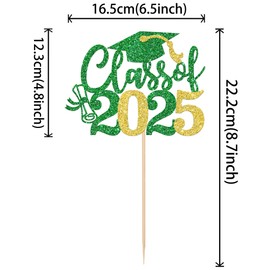 1 decoración de pastel de graduación con purpurina, clase de 2025, decoración de tartas 2025, diploma de felicitaciones, gorra de graduado, para decoración de pasteles de escuela 2025, suministros de