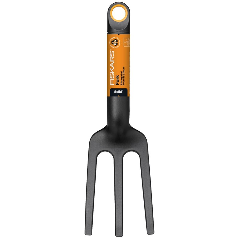 Fiskars Planting Fork with 3 prongs, Length: 28 cm, Glass