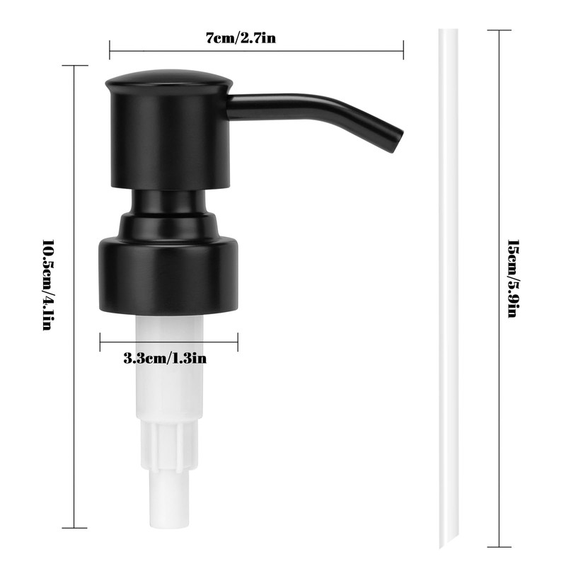 2 Pack Black 304 Stainless Steel Soap Dispenser Pump Replacement
