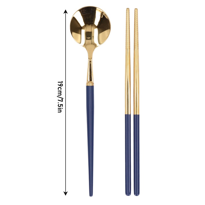 Stainless Steel Flatware Set Reusable Utensils Set Student Cutlery Storage