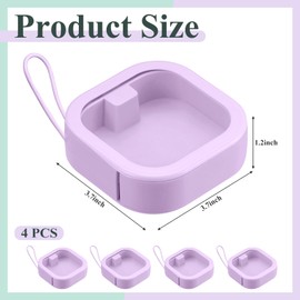 Kathfly 4 Pcs Purple Hair Tie Organizer Portable Hair Accessory Storage Containers Stackable Tie Bobby Pin Holder Home Cotton Swab Dispenser Accessories Jewelry Organizer Box