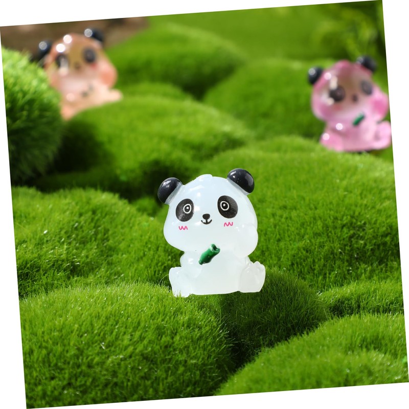 VICASKY 56pcs Mini Resin Pandas: Glow in The Dark Miniature