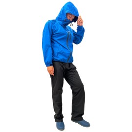 Tartex Rainwear, Rain Suit, Top and Bottom Set, Windproof, Waterproof, Water Pressure Resistance: 10,000 mm H2O, Permeability 20,000 g/m² 24hrs, Men's, M, L, LL, 3L, 006 blue