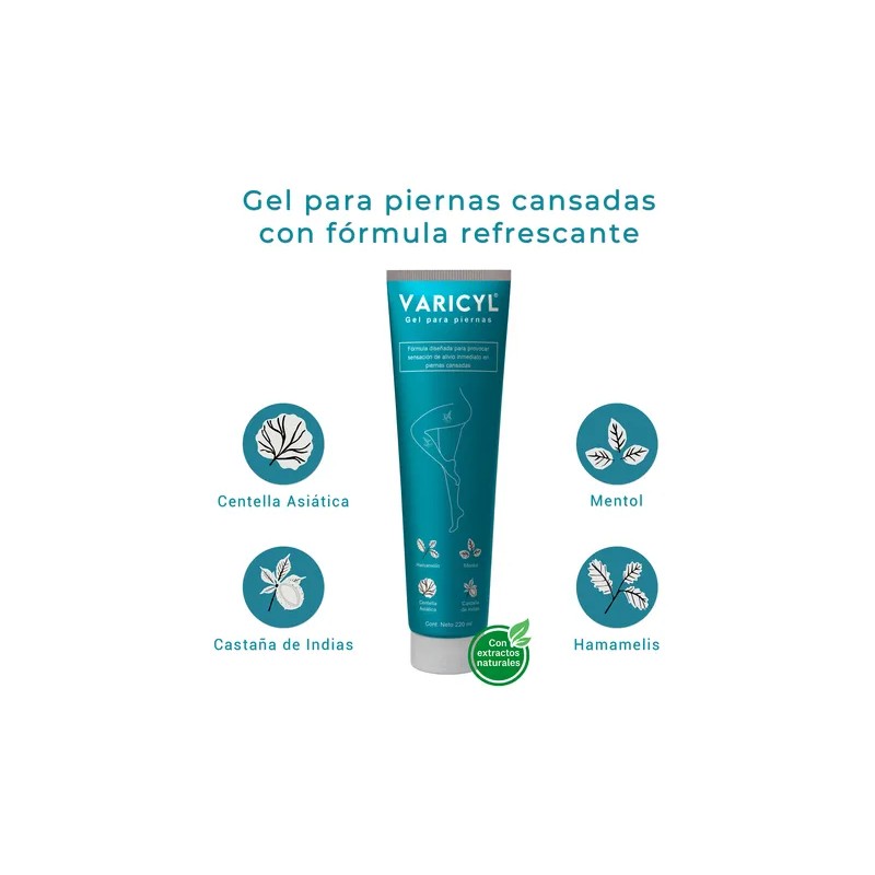 Gel Refrescante Antiinflamatorio Para Piernas Varicyl 220 Ml Mentol