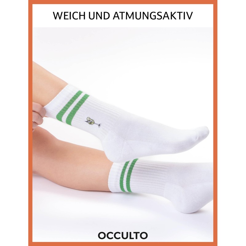 Occulto Women's & Men's Tennis Socks with Stripes Pack of