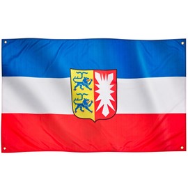 Runesol Schleswig Holstein Flag, 91x152cm, 3ft x 5ft, Flag of Schleswig-Holstein, 4 Grommets, Eyelet in Every Corner, Premium Flags, Inside, Outside, Vivid Colours