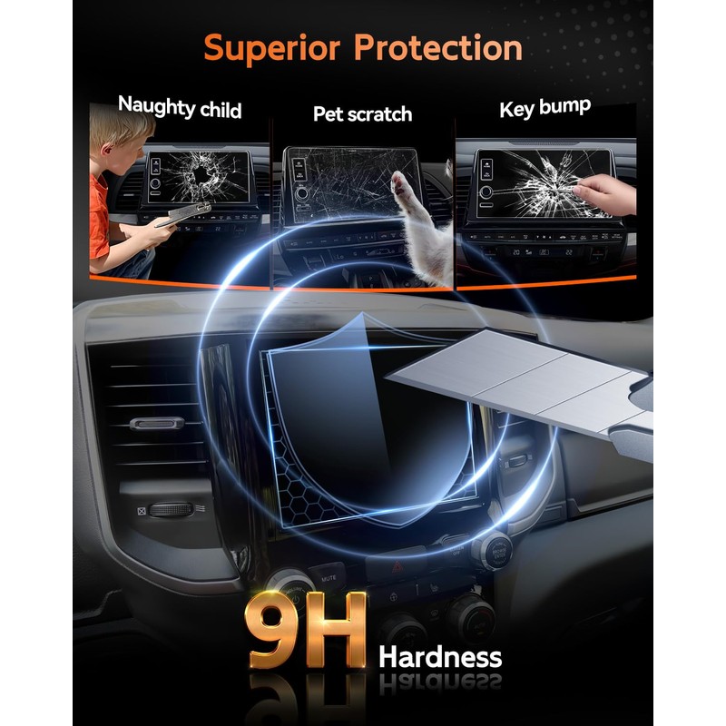 CDEFG Tempered Glass for 2019-2025 Ram Screen Protector, 8.4 Inch