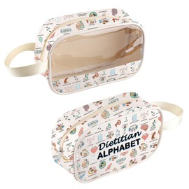 Kosmetiktasche für Ernährungsberaterin, transparent, Alphabet, für Diätassistenten, Abschlussfeier, Ernährungsberater, Studenten, Geschenk, Diätassistentasche