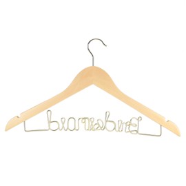 Wedding Hanger Anti Slip Wooden Clothes Hanger Iron Clothing Hanger Adorable Wedding Keepsake BRIDE GROOM