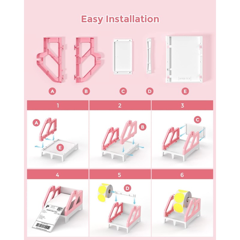 MUNBYN Label Holder for Rolls and Stack Fan-Fold Labels, ILH01,
