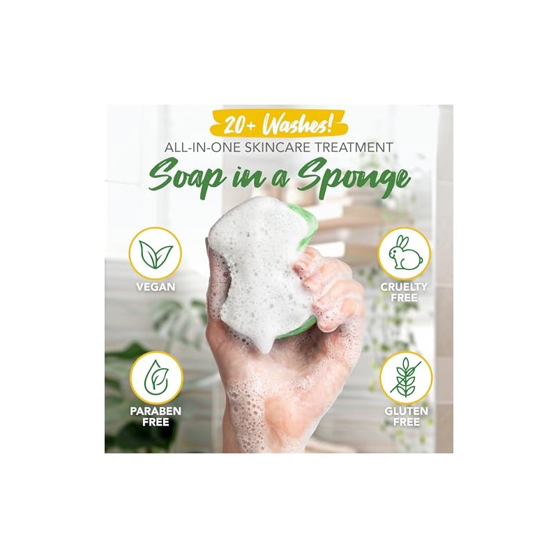 Spongeables Pedi Scrub Foot Buffer 20+, Citron Eucalyptus Aromatherapy, 2-Ounce