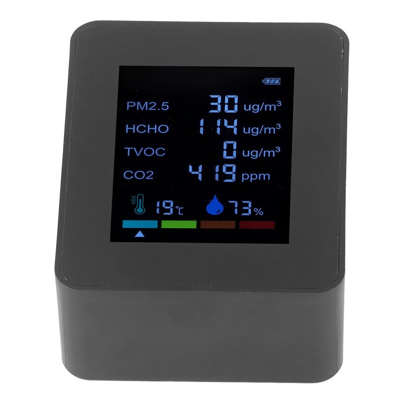 Multifunctional 6 in 1 CO2 Meter Air Quality Monitor Temperature