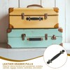 PATIKIL 6" Leather Drawer Pulls with Iron Sheet, 2 Pcs