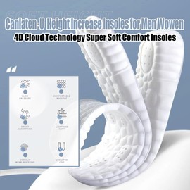 Height Increase Insoles - Insoles to Increase Body Size, 4D Cloud Tech Insole, Soft Memory Foam Comfort Stepper Insoles (Grey 2.5 cm, EU: 39.5-43)