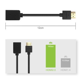 LEENUE HDMI Extension Cable for Streaming Stick, Short HDMI Male to Female Adapter, 4K 3D HDMI Extender Connector, 2-Pack