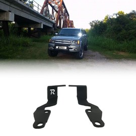Ditch Light Brackets Compatible with 2001-2007 Toyota Sequoia | Hood-Hinge Mounted Brackets for LED Pod Lights | Driver & Passenger Side Pair | Made in The USA
