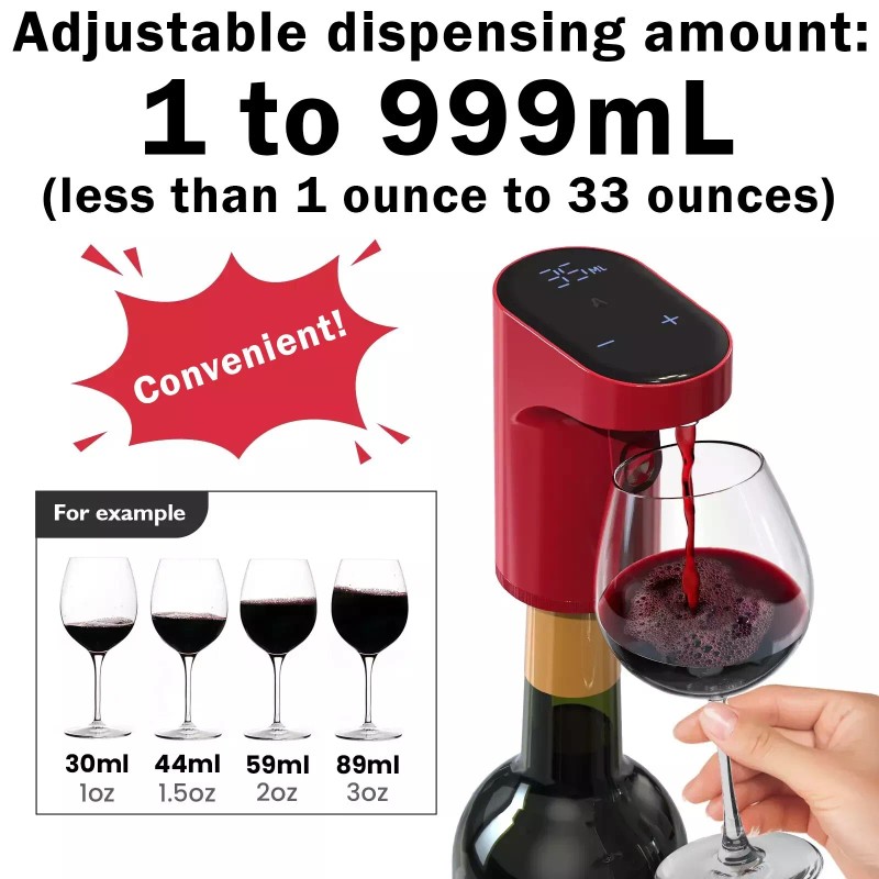 Redsack Rechargeable Electric Wine & Liquor Dispenser with Aerator Feature,