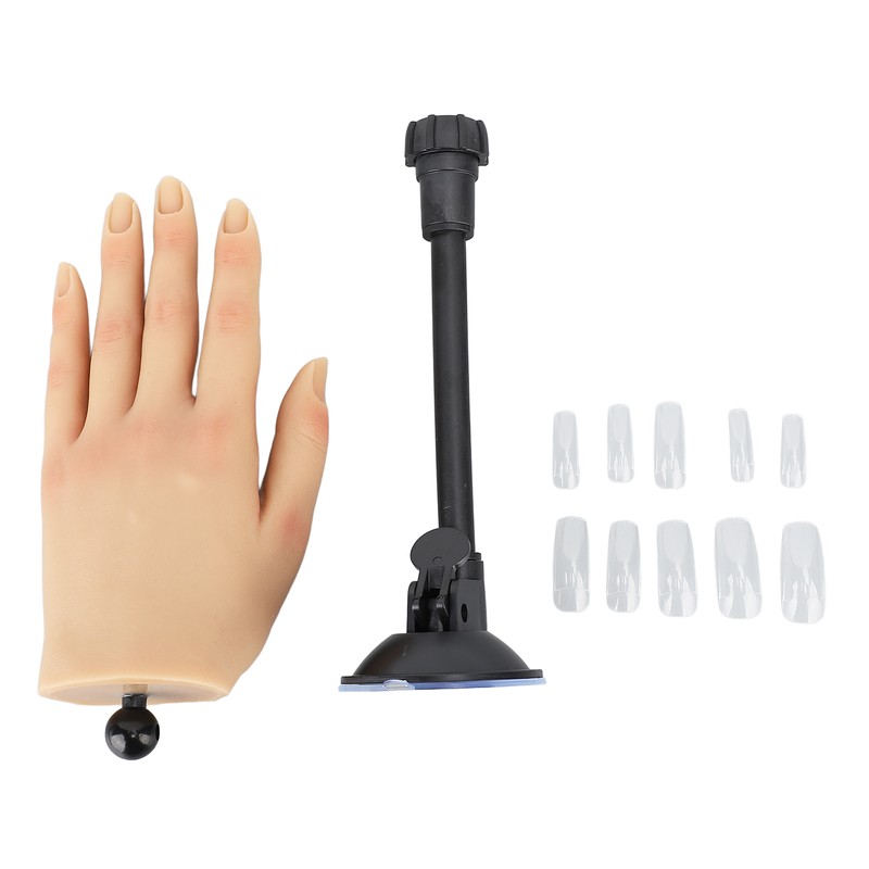 Nail Training Practice Hand Professional Bendable Silicone Female Mannequin Hand