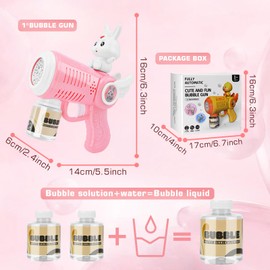 Kinderseifenflüssigpistole elektrisch mit LED-Beleuchtung, 100 ml Tank, Automatik Seifenblasen-Maschine, Pink