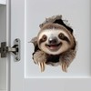 Sloth Hole Decal – 3D Jungle Animal Sticker – Removable